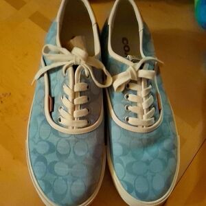 Coach Light Blue Canvas Sneakers